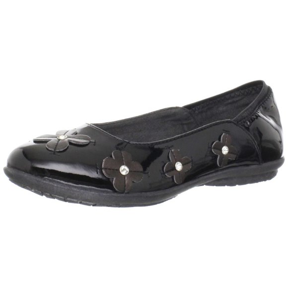 NEW Hush Puppies Kid Sophian Patent Rhinestone Embellished Clover Ballet Flat - Picture 1 of 8